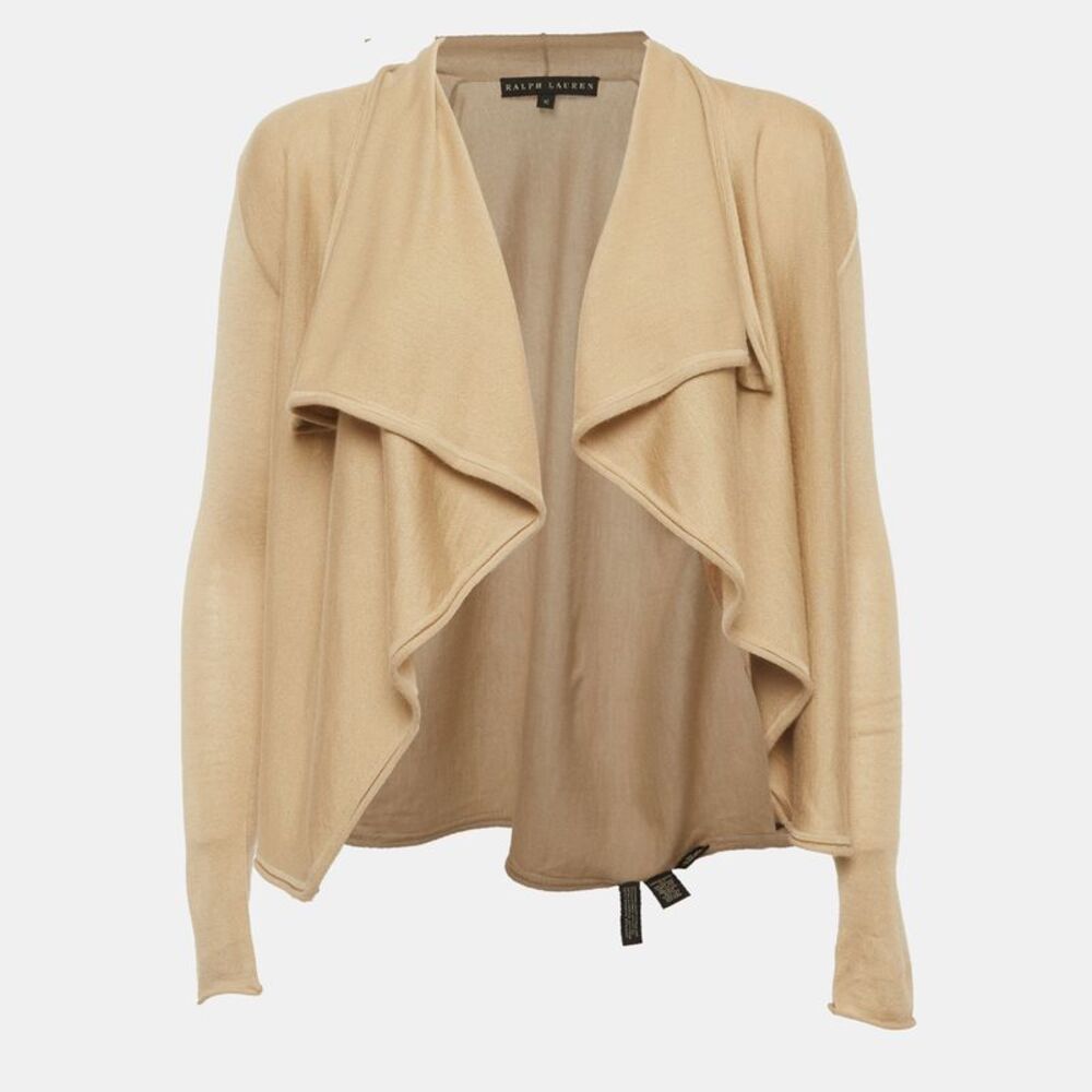 Ralph Lauren Beige Cashmere Blend Open Front Cardigan Xs
